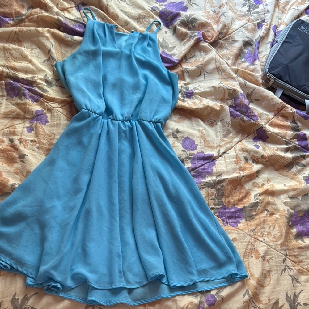 Blue Rain High Low Blue Dress - Picture 3 of 7